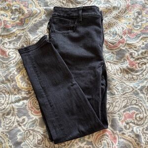 Express High Waisted Washed Black Skinny Jeans